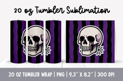 Skull Tumbler Wrap | Gothic Halloween Sublimation Product Image 1