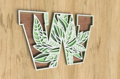 Layered Botanical Alphabet Laser Cut File - Letter W Product Image 2