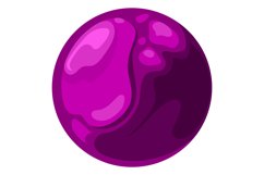 Fantastic planet. Cartoon space game element. Shiny purple s Product Image 1