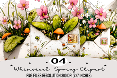 Whimsical Spring Clipart png Whimsical Spring Watercolor png Product Image 1