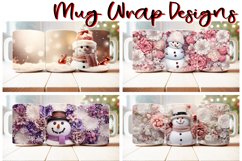 100 Christmas Mug Wrap Bundle, Snowman Sublimation, Santa Product Image 2