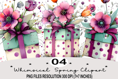 Whimsical Spring Clipart png Whimsical Spring Watercolor png Product Image 1