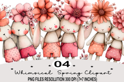 Whimsical Spring Clipart png Whimsical Spring Watercolor png Product Image 1