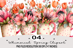 Whimsical Spring Clipart png Whimsical Spring Watercolor png Product Image 1