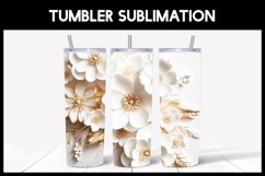 9 3D White Tumbler Sublimation |3D Flower Tumbler Wrap Product Image 2