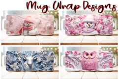 100 Christmas Mug Wrap Bundle, 3D Snowman Sublimation PNG Product Image 2