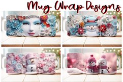 100 Christmas Mug Wrap Bundle, 3D Snowman Sublimation PNG Product Image 14