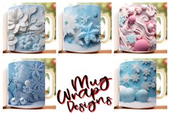 100 Christmas Mug Wrap Bundle, 3D Snowman Sublimation PNG Product Image 16