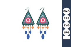 Triangle Shape Ethnic Style Earrings with Colorful Beads Vec Product Image 1