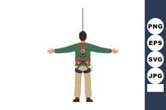 Man in safety harness climbing equipment using rope vector i Product Image 1