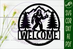 Welcome Bigfoot wall sign svg laser cut file Product Image 2