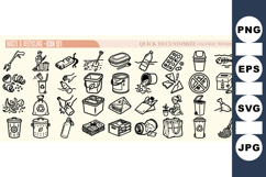Hand Drawn Waste Recycling Icons Collection Product Image 1