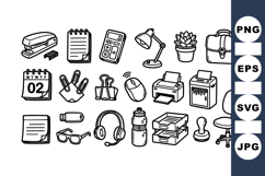 Hand Drawn Office Supplies Clipart Bundle for Workspace Product Image 1
