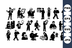 Business People Silhouette Vector Clipart Set Product Image 1