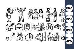 Business People And Office Icons Vector Set Product Image 1