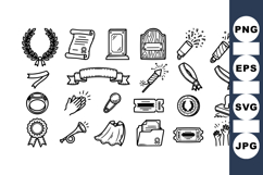 Hand Drawn Award and Celebration Clipart Bundle Product Image 1