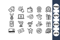 Minimalistic Star Icon Line Art Vector Set Product Image 1