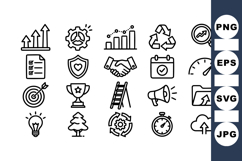 Business Strategy and Growth Icon Line Art Set Product Image 1