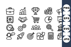 Business Outline Icon Set for Corporate Branding Product Image 1