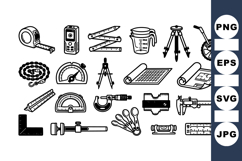 Hand Drawn Measuring Tools Vector Clipart Set Product Image 1