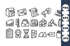 Hand Drawn Office Icon Set For Business Use Product Image 1