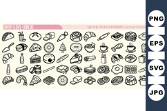 Hand Drawn Bakery And Cafe Icon Set Bundle Product Image 1