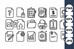 Business Document Icons Vector Line Art Bundle Product Image 1