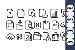 Minimal Line Art File Management Icon Pack Product Image 1