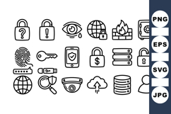 Vector Security Icon Set for Cyber Protection Product Image 1