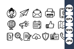 Hand Drawn Office Icons Vector Set for Business Use Product Image 1