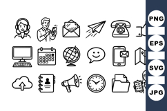 Office Communication Icons Vector Clipart Bundle Product Image 1