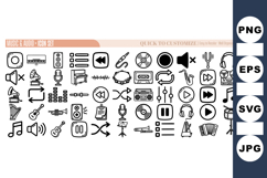 Minimal Music Icon Vector Clipart Set for Audio Projects Product Image 1
