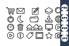Minimal Line Icons Vector Clipart Set for UI Design Product Image 1