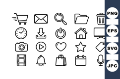 Minimalist Vector Outline Icon Set for UI Design Product Image 1