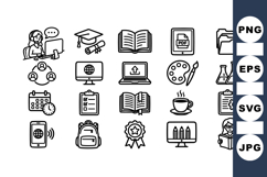 Line Art Education Icons Bundle For Learning Materials Product Image 1