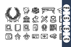 Hand Drawn Academic Icon Set for Education Projects Product Image 1