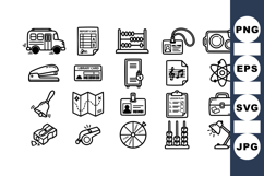 School Supplies Icon Bundle For Education Projects Product Image 1