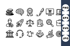 Line Art Business Icon Set for Corporate Design Product Image 1