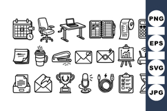 Minimal Office Supplies Icon Set for Business Projects Product Image 1