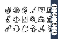 Business Line Art Icon Bundle for Commercial Use Product Image 1