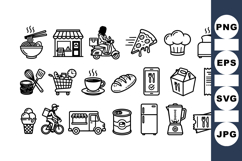 Food Delivery Icons Svg Bundle For Restaurants Product Image 1