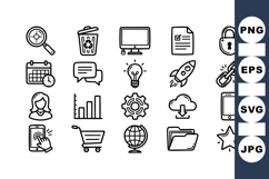 Minimal Outline Technology Icon Vector Bundle Product Image 1