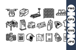 Vector Logistics And Packaging Icon Set For Designers Product Image 1