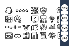 Business Technology Line Icon Set For Presentations Product Image 1