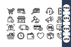 Ecommerce Line Icons Bundle For Online Stores Product Image 1