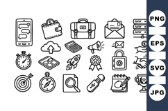 Hand Drawn Business Icon Line Art Bundle Product Image 1
