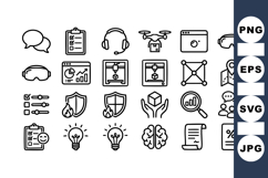 Minimalist Tech Interface Line Icon Bundle Product Image 1