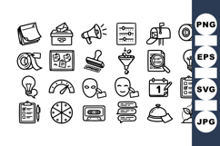 Minimal Lineart Office Supplies Icon Bundle Product Image 1