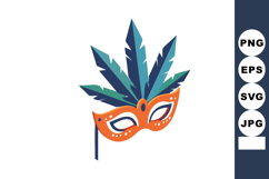 Carnival mask with blue and teal feathers festive party acce Product Image 1
