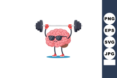 Brain lifting weights with sunglasses fitness concept for he Product Image 1